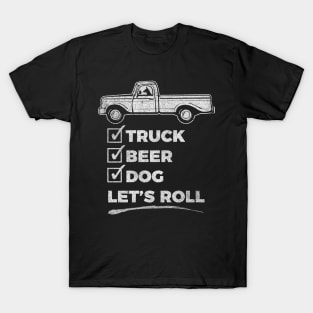 Funny - Truck, Dog, Beer Checklist - Novelty graphic 2 T-Shirt